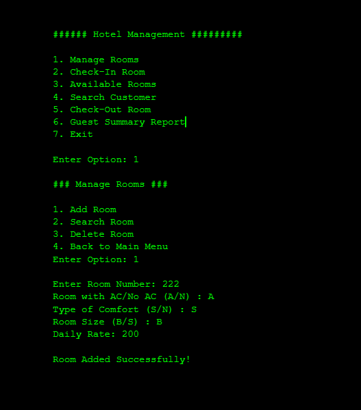 Hotel Management System